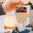 thumbnail image 4 of 6-Pack Burlap Mitten Christmas Ornaments - Rustic Winter Glove Shape Tree Hangers with Red Gingham for Holiday Decor (8cm/3.15in), 4 of 6
