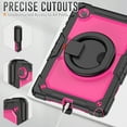 thumbnail image 2 of SaniMore for Samsung Galaxy Tab A8 10.5 inch 2022 SM-X200/SM-X205 Back Case with 360° Rotating Kickstand Holder Screen Protector Tri-layer Heavy Duty Drop-resistant Shockproof Case, Rose/Black, 2 of 10