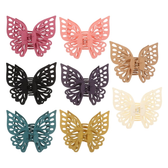 OFFIGAM 8pcs Large Butterfly Hair Clips Matte Hair Claw Clips Big Clamps for Women and Girls