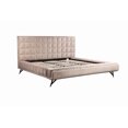 thumbnail image 2 of Brassex Evonny King Platform Bed for Bedroom with Grid-Tufted Headboard, No Box Spring Required, Beige, 2 of 6