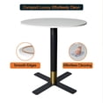 thumbnail image 6 of LeisureMod Round Dining Table with MDF Top and Powder-Coated X-Shaped Steel Base with Brushed Gold Accent Kitchen Table, Seats 2-3 Person for Modern Home and Kitchen Vail Collection, 6 of 9