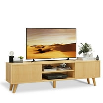 Feishominoo TV Consoles for TVs up to 70", Wooden TV Stand Entertainment Center with Storage for Living Room, Oak