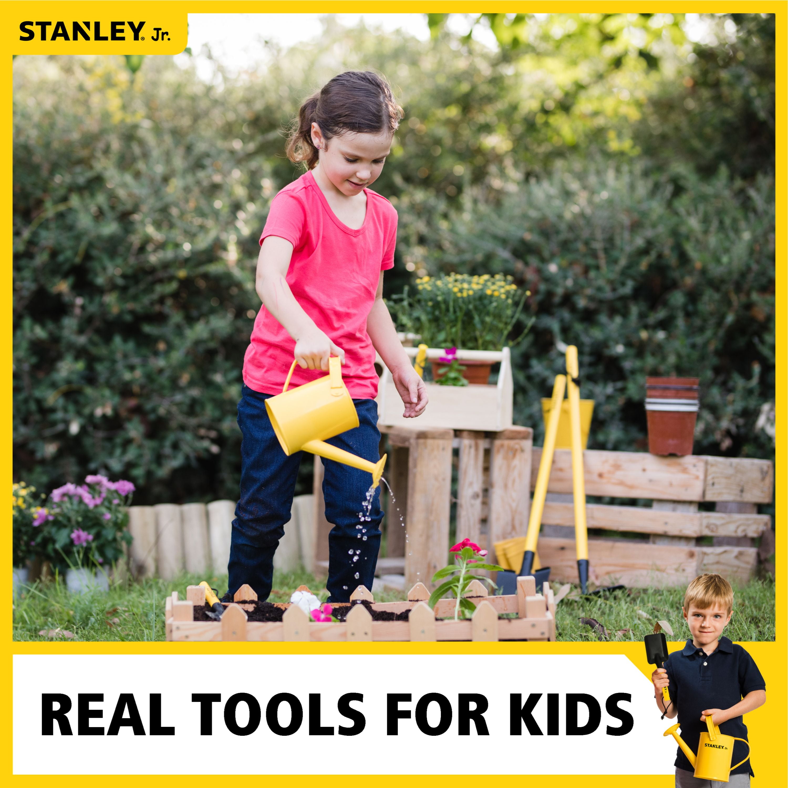 Stanley Jr. 10-Piece Garden Tools Set with Sun Hat and Bag for Kids