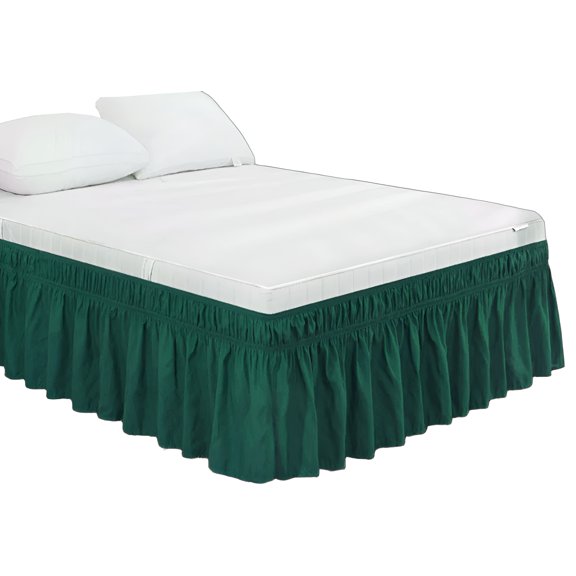 AUQ Bed Skirt Neat Look Dust Ruffle Wash Friendly Wrap Around Bed Skirt 100*200 38cm