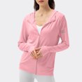 thumbnail image 6 of GA WEIHUA Women's UPF 50+ UV Sun Protection Hooded Jacket Full Zip Workout Shirts Long Sleeve Sun Hoodies Lightweight Long Sleeve Shirt Hiking Outdoor Athletic with Pocket,Pink,L, 6 of 8