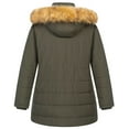 thumbnail image 2 of Chrisuno Plus Size Women's Winter Coats Womens Parka Long Puffer Jacket Coat Warm with Hood Army Green 4X, 2 of 5