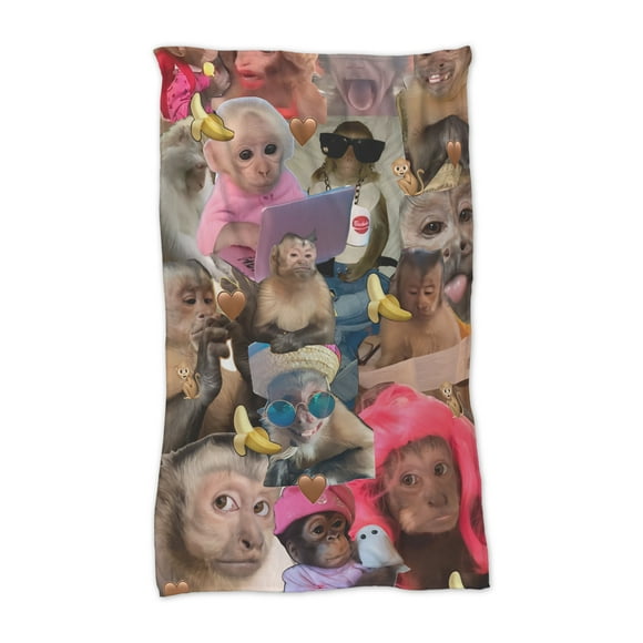 Cobija Manta Frazada Diseño Changuitos Meme Capuchino Ultra Suave y Ligera