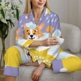 thumbnail image 6 of Pofeuu Corgi Washing in Bathtub Print Womens Pajamas Set Long Sleeve Sleepwear Button Down Nightwear Soft Pj Lounge Sets Button Down Pajamas Women-XX-Large, 6 of 7