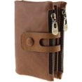thumbnail image 1 of Tarjetero plegable de piel auténtica para hombre y mujer, monedero de seguridad SIM SD, tarjetero de memoria, Vintage, marrón suave TUNC Sencillez, 1 of 5