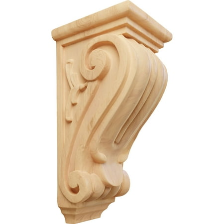 Ekena Millwork 4 1/2"W x 5"D x 10"H Medium Classical Corbel, Red Oak