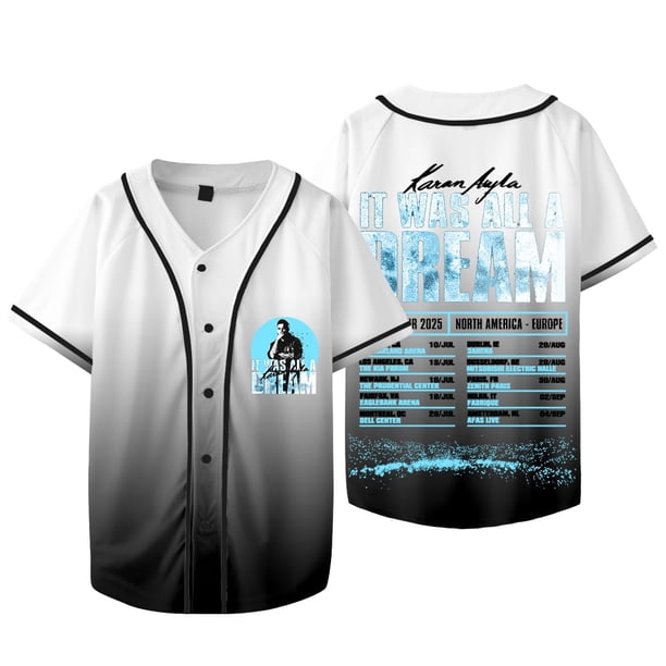 Karan Aujla It Was All A Dream World Tour 2025 Fechas Chaqueta de béisbol Camiseta Unisex Camisetas de manga corta,Style 5,XS