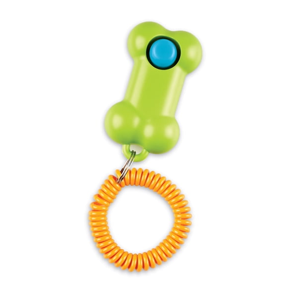 Brightkins Smarty Pooch Bone Training Clicker with Wrist Strap, Dog Toy for Pet Behavior Reinforcement and Birthdays