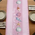 thumbnail image 5 of Table Runners 90 Inches Long Dress Scarves, Pink Summer Coastal Farmhouse Coffee/Dining/Kitchen Table Runner for Living Room, Modern Ocean Waves Starfish Shell 13x90 Inch, 5 of 9