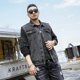 thumbnail image 4 of Hombres Multi-bolsillo sólido sin mangas chaqueta de mezclilla Hip hop Slim Azul Negro Algodón casual jeans Chalecos Chalecos Plus Szie 6XL 7XL, 4 of 5