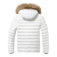 thumbnail image 4 of Ceisia Men Thick Fleece Lined Warm Winter Puffer Coat With Hood Casual Outerwear White L Gift, 4 of 4