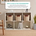 thumbnail image 3 of 3 Pack Woven Cotton Rope Shelf Storage Basket with Leather Handles, Baby Nursery Storage Bin Organizers, Closet Shelf Storage - 15 x 10 x 9, 3 of 8