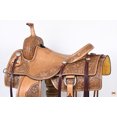 thumbnail image 4 of 16 In HILASON Western Horse Cutter Trail Barrel American Leather Saddle Tan, 4 of 7