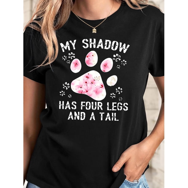 Camiseta deportiva cómoda con estampado floral de pata y eslogan, cuello redondo y manga corta, ideal para adultos, hombres, mujeres, adolescentes, jóvenes y deportes casuales.