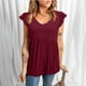 thumbnail image 2 of Blusa sólida de manga corta con volantes informal de verano para mujer a la moda Fridja  bn3687, 2 of 7