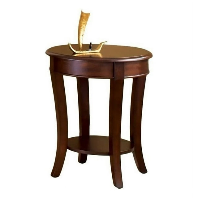 Bowery Hill Table d'Appoint Traditionnelle en Bois en Brun Cerisier Riche en Plusieurs Étapes