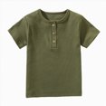 thumbnail image 4 of KPOPLK Kids Basic Shirt for 1-8 Years Summer Baby Boys Short Sleeve Solid Tee T-Shirt Size 5-6 Years,AG, 4 of 6