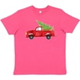 thumbnail image 3 of Inktastic Christmas Vintage Truck with Christmas Tree Youth T-Shirt, 3 of 5