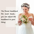 thumbnail image 5 of Accesorio para el cabello de la boda, corona de flores para el cabello, joyería para la cabeza de la boda, diadema de boda, tocados de enredaderas de hojas de flores, para novia, niñas, boda oso de fresa Electrónica, 5 of 5