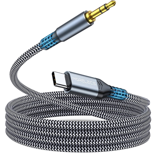 Cable auxiliar MORELECS USB-C a 3,5 mm de 1 m compatible con iPhone 15