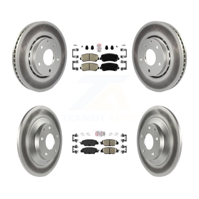 Transit Auto Front Rear Ceramic Pads and Coated Disc Brake Rotors Kit for Car Mazda CX-5 KGA-102669