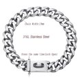 thumbnail image 6 of Silver Dogs Collar Metal Choker Cuban Chain For Small Medium Large American Pitbull French Bulldog, 6 of 7
