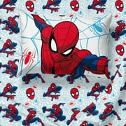 Marvel Spiderman Webtastic 7 Piece Queen Bed Set, 100% Microfiber, Blue