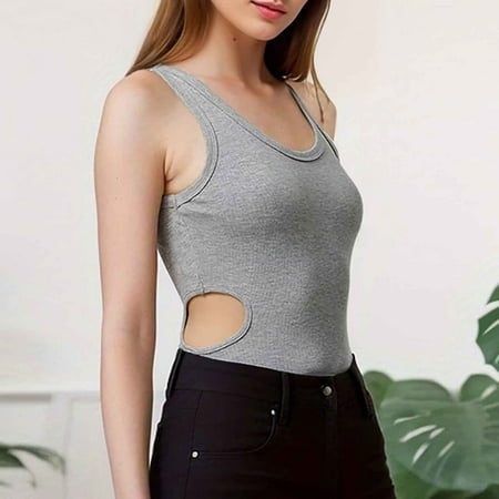 ZZwxWA Women s Cutout Waist Bodysuit Sexy Sleeveless Lingerie Leotard Tank Tops Thong Jumpsuit One Piece Swimsuits
