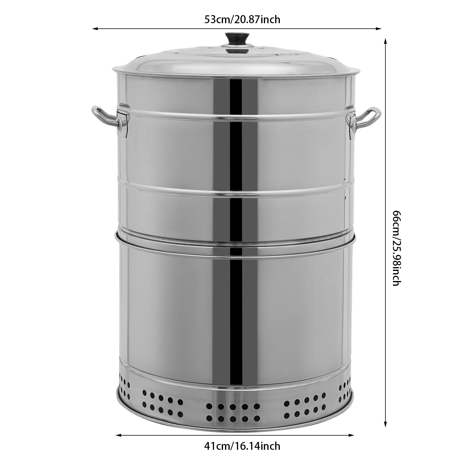 1 PCS Freestanding Large Portable Charcoal Grills,  201 Stainless BBQ Grill Barrel, Portable Barbecue Grill