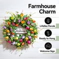 thumbnail image 4 of Artificial Spring Summer Front Door Wreath with Hello Sign, 24 Inch Pink Rose and Peony Floral Wreath with Greenery for Indoor Outdoor Farmhouse Home Decor, 1 Pack Pink, 4 of 8
