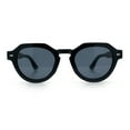 thumbnail image 5 of Mens Square Round Vintage Horn Rim Hipster Sunglasses All Black, 5 of 8