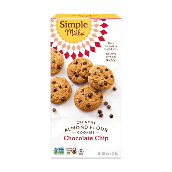 Simple Mills Chocolate Chip Crunchy Cookies, 5.5 oz.