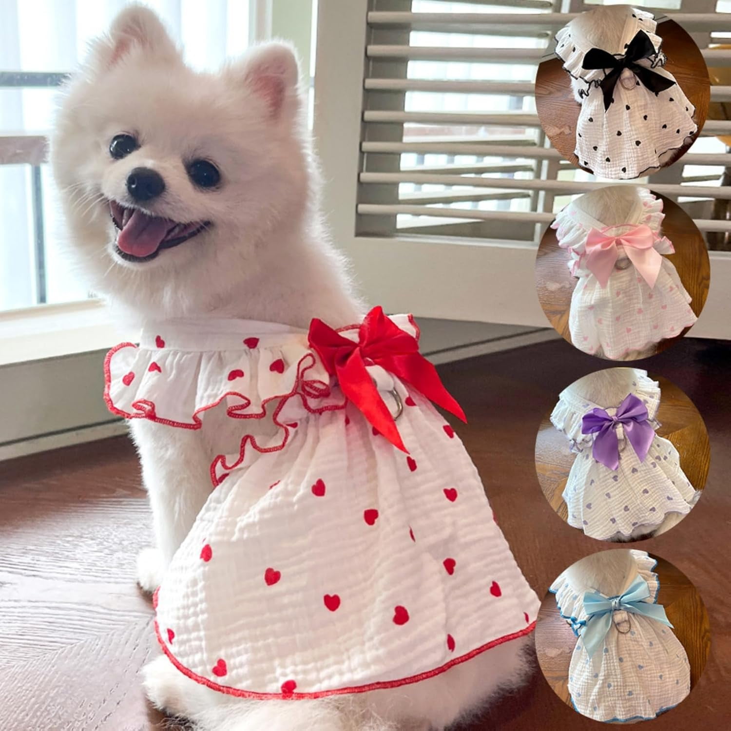 XiHAMA Dog Dresses, Fashion Pet Dog Clothes, Striped Mesh Puppy Dogs Princess Dresses