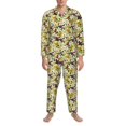 thumbnail image 3 of Daiia Lilies Flowers for Men's Long-Sleeved Pajama Set – Soft & Comfortable Sleepwear Button-Up Pajamas Cozy Lounge Wear-X-Large, 3 of 7