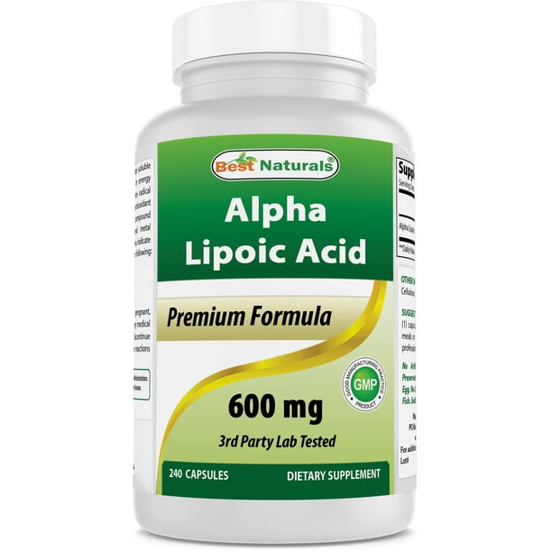 Best Naturals Antioxidant Alpha Lipoic Acid Capsules, 600mg, 240 Ct