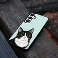 thumbnail image 4 of WIRESTER Shockproof Soft Rubber Cover Case for Samsung Galaxy A16 5G 6.7", Black White Tuxedo Cat On Aero Blue Background, 4 of 5