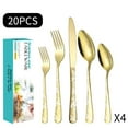 thumbnail image 3 of Boreal Craft Stainless Steel Cutlery Set Hot PVD Pattern Plated Western Fork And Spoon 20 Sets, 3 of 7