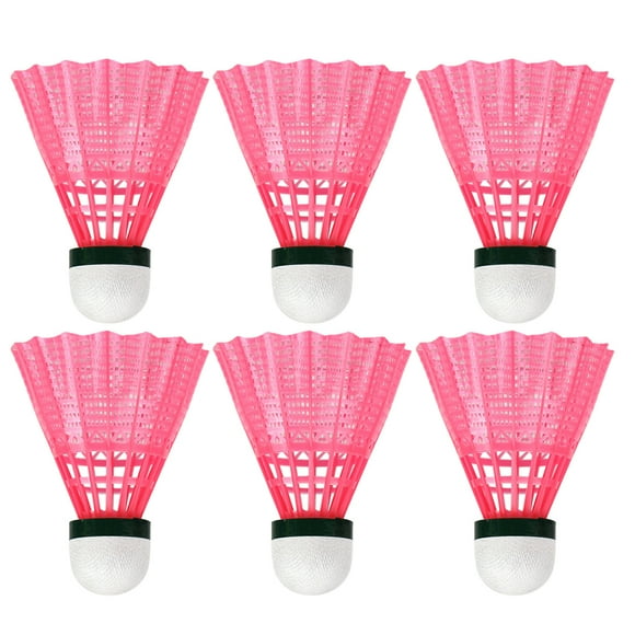 MasteelfCA 6 Pcs Paillettes de Badminton en Nylon Plastique Pratiques Fournitures Sportives Accessoires d'Exercice pour Activités Scolaires en Intérieur Extérieur (Rose)