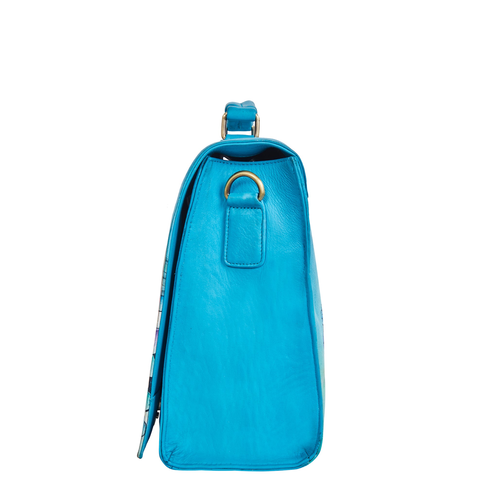 Sishka Womens Beautiful Dream Hand-Painted Leather Ladies Bags – Blue Business Shoulder, Crossbody Messenger & Laptop Briefcase