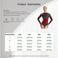 thumbnail image 6 of YiZYiF Womens Shiny Rhinestone Ballet Gymnastics Dance Leotard Long Sleeve Figure Skating Dancewear Burgundy&Gold XXL, 6 of 6