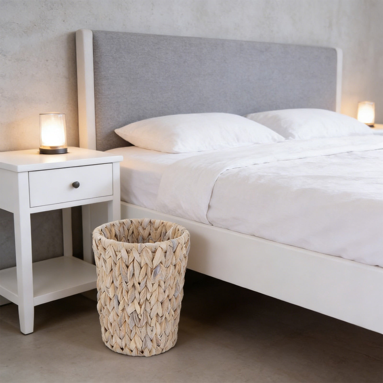 Viflosae Storage Baskets for Organizing Boho Home Decor Metal Meshround Garbage Can Trash Can Garbage Can Wastebaskets for Bathroom Bedroom Office Kitchen Small Space Living Trash Bin