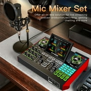 Tenlamp DJ Mixer Podcast Kit BM800-G10 Condenser Microphone Metal Stand Powered Mixer Bluetooth Rechargeable Battery