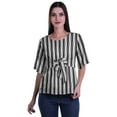 thumbnail image 1 of Moomaya Haut Col Rond Imprimé pour Femme Blouse Manches Coude Tunique Formal Wear, 1 of 5