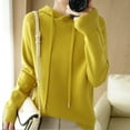 thumbnail image 2 of ATOYSOY Women's Crew Neck Sweatshirts Loose Hoodie Tops Solid Color Pullover Spring Fashion Long Sleeve Shirts Winter Casual Blouse Knitted Sweaters Workout Yellow XL, 2 of 3