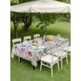 thumbnail image 4 of Outdoor Tablecloths with Umbrella Hole & Zipper, Spring Floral Tablecloth Rectangle 60x84 Inch, Grey Plaid Pink Blue Flowers Butterfly Waterproof Table Cloth, Patio/Pool/Picnic Table Covers, 4 of 8