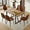 Dark Wood Table+6 Brown Chairs, variant on LUFTUT Dining Table Set for 6, Modern 55'' Dark Wood Dining Table and Fabric Dining Chairs Set of 6,Table and Chairs Set of 6,Ideal for Kitchen Dining Room